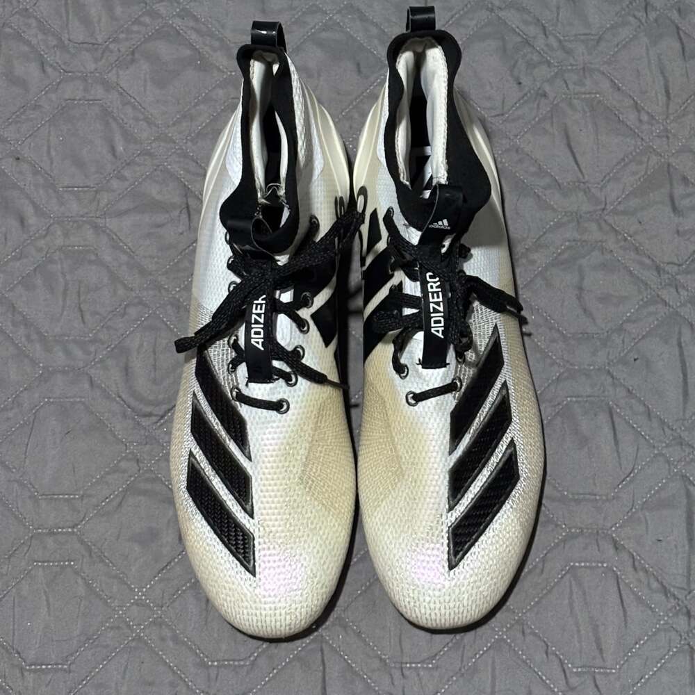 Adidas Adizero Low Football Cleats White Black NEW - Picture 1 of 5